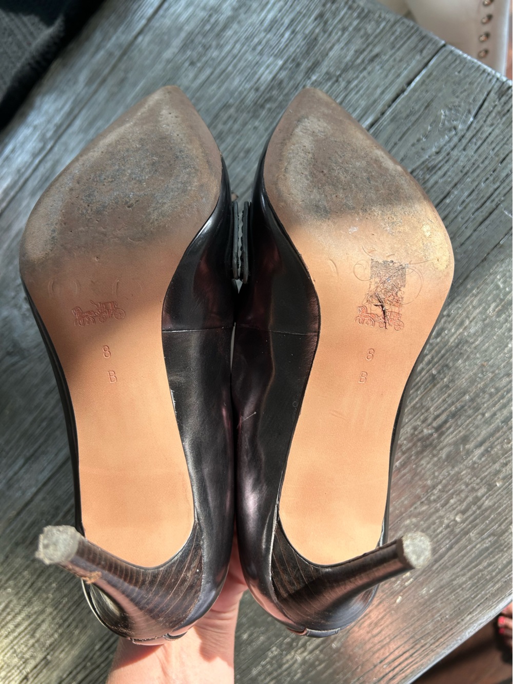 Coach Metallic Gunmetal Pointed-Toe Tassel Loafers- gorgeous classy pump - Picture 9 of 12